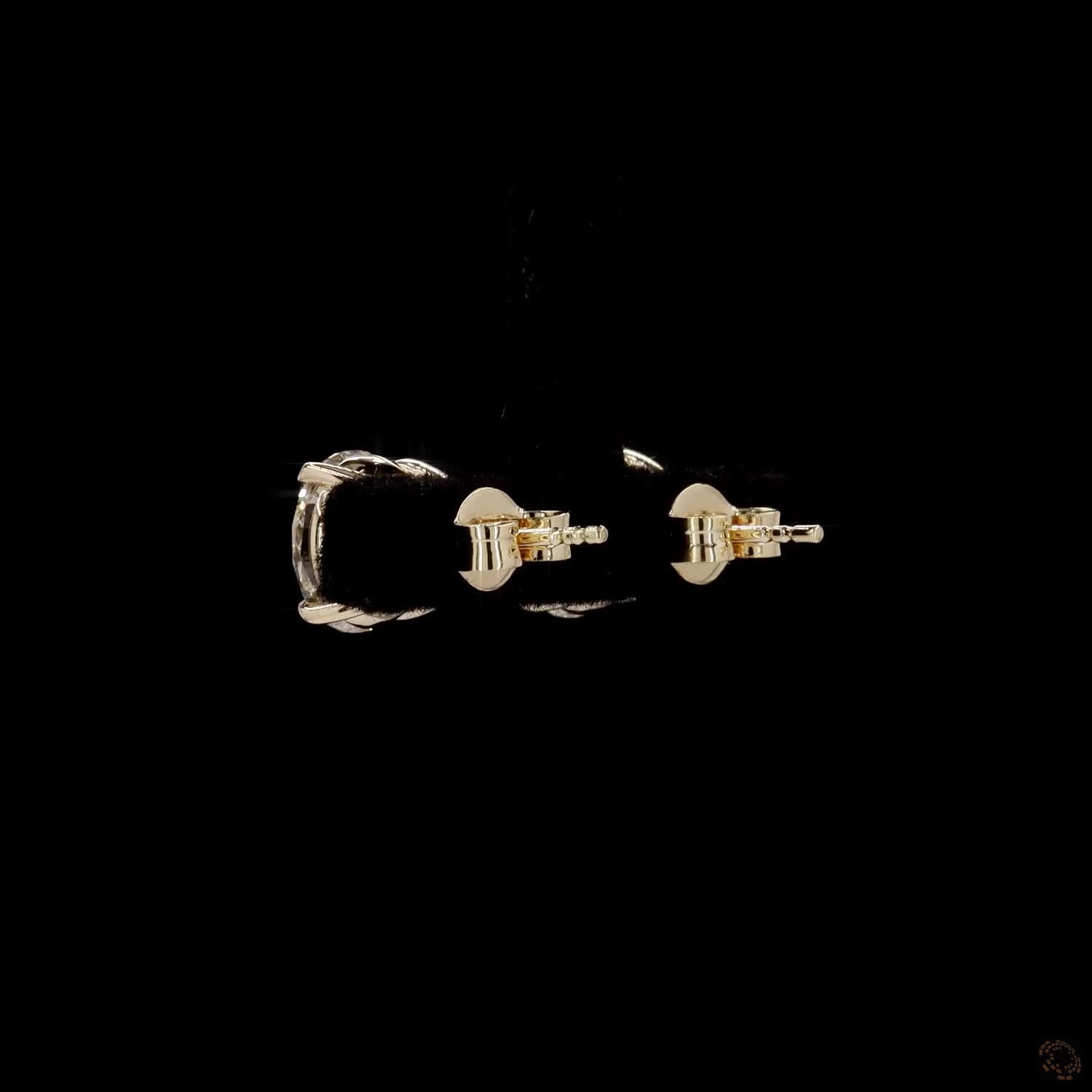 5.04 Ct Solid 14K Yellow Gold Round Brilliant Cut Diamond Stud Earrings – Timeless 4-Prong Double Claw Basket Solitaire Set