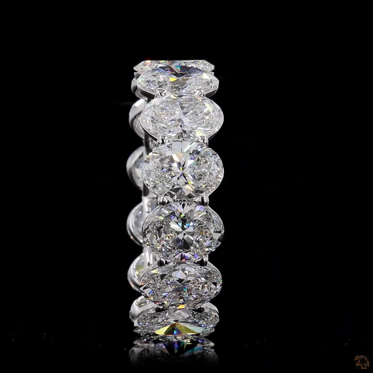 7.09 Ct Oval Cut Diamond Eternity Band in White Gold