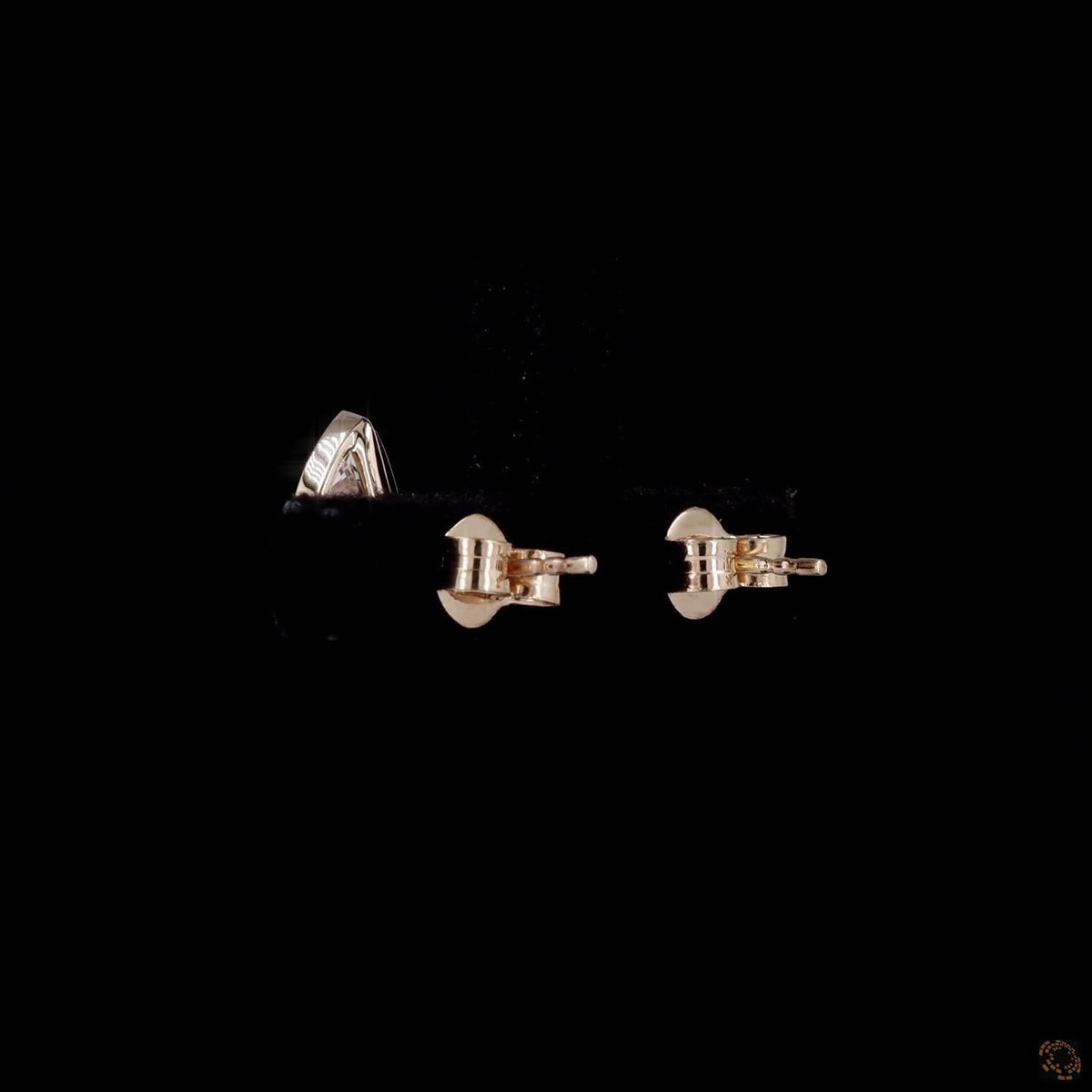 2.14 Ct Bezel-Set Pear Cut Solitaire Diamond Stud Earrings in Yellow Gold