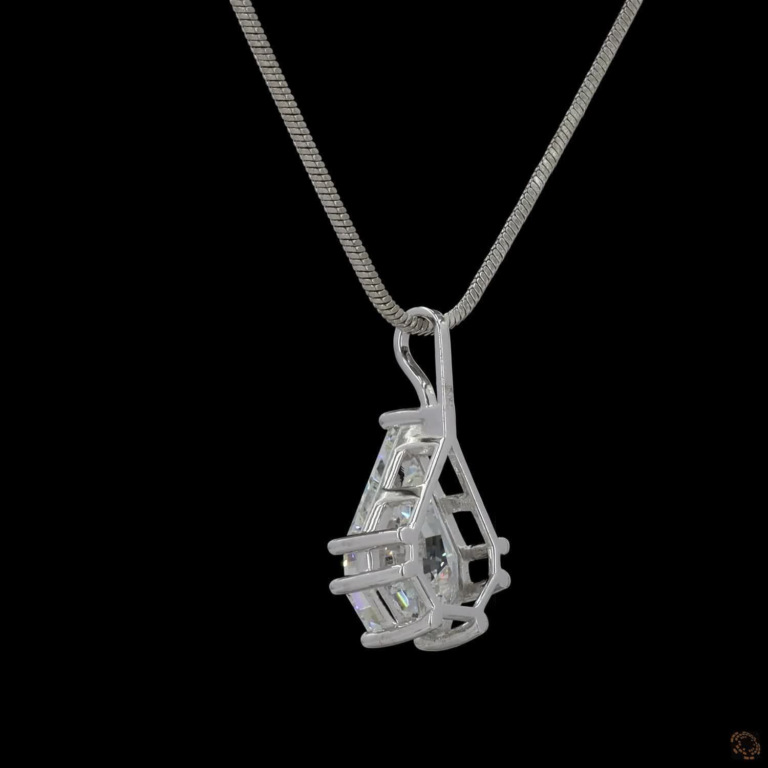 5.06 Ct Shield Cut Lab Grown Diamond Pendant Necklace | Large Shield Shape Solitaire Pendant | Modern Luxury Fine Jewelry