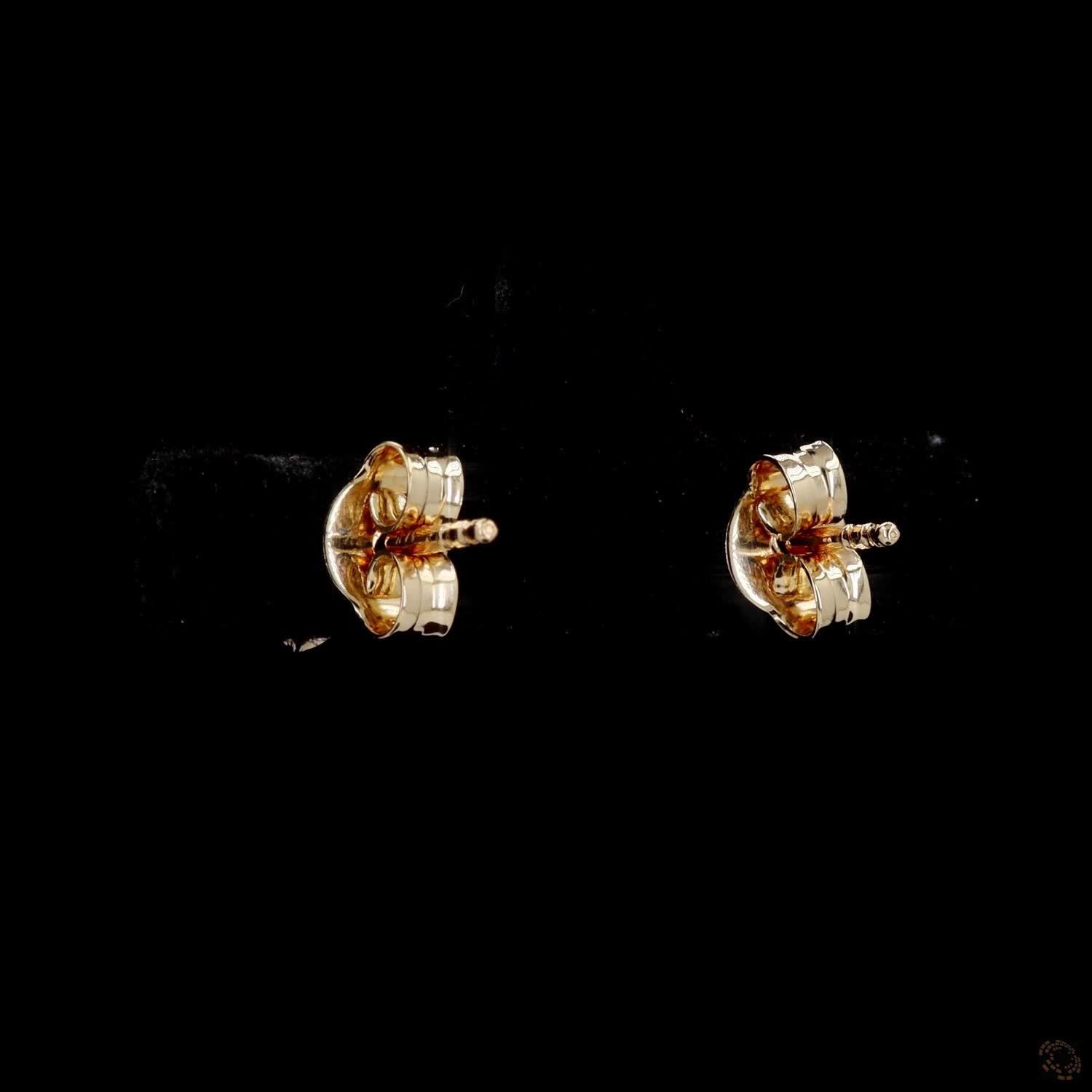 1.43 Ct Round Diamond Solitaire Stud Earrings, High-Polish 14K Yellow Gold Compass-Set Single-Claw Studs for Women