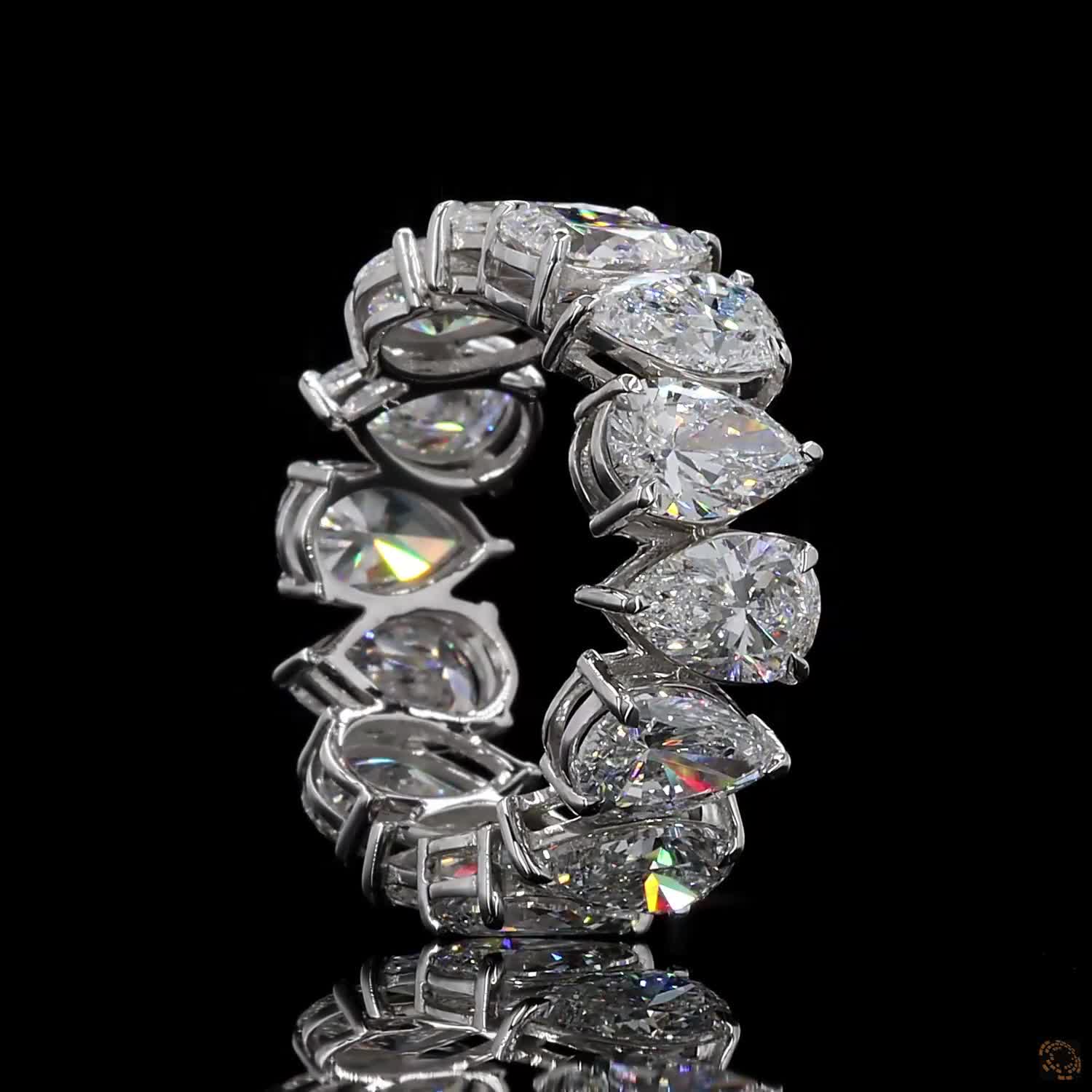7.83 Ct Pear Shape Luxury Diamond Anniversary Ring Women's Diamond Wedding Band