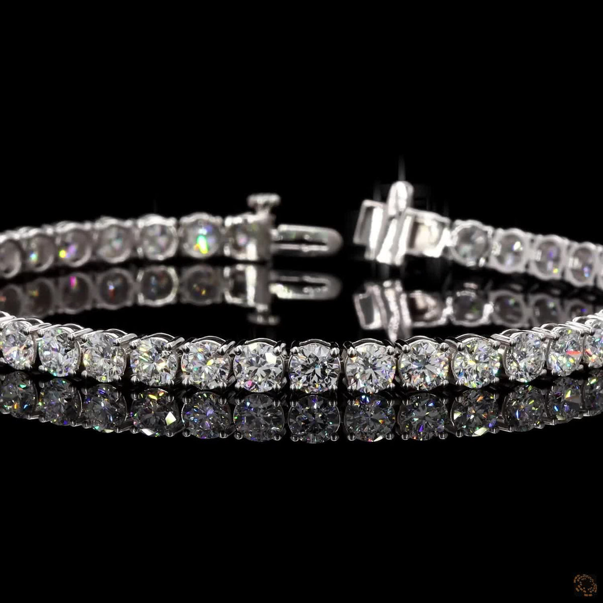 9.92 Ct Single Line Tennis Bracelet with Diamonds - 4 Prong Straight