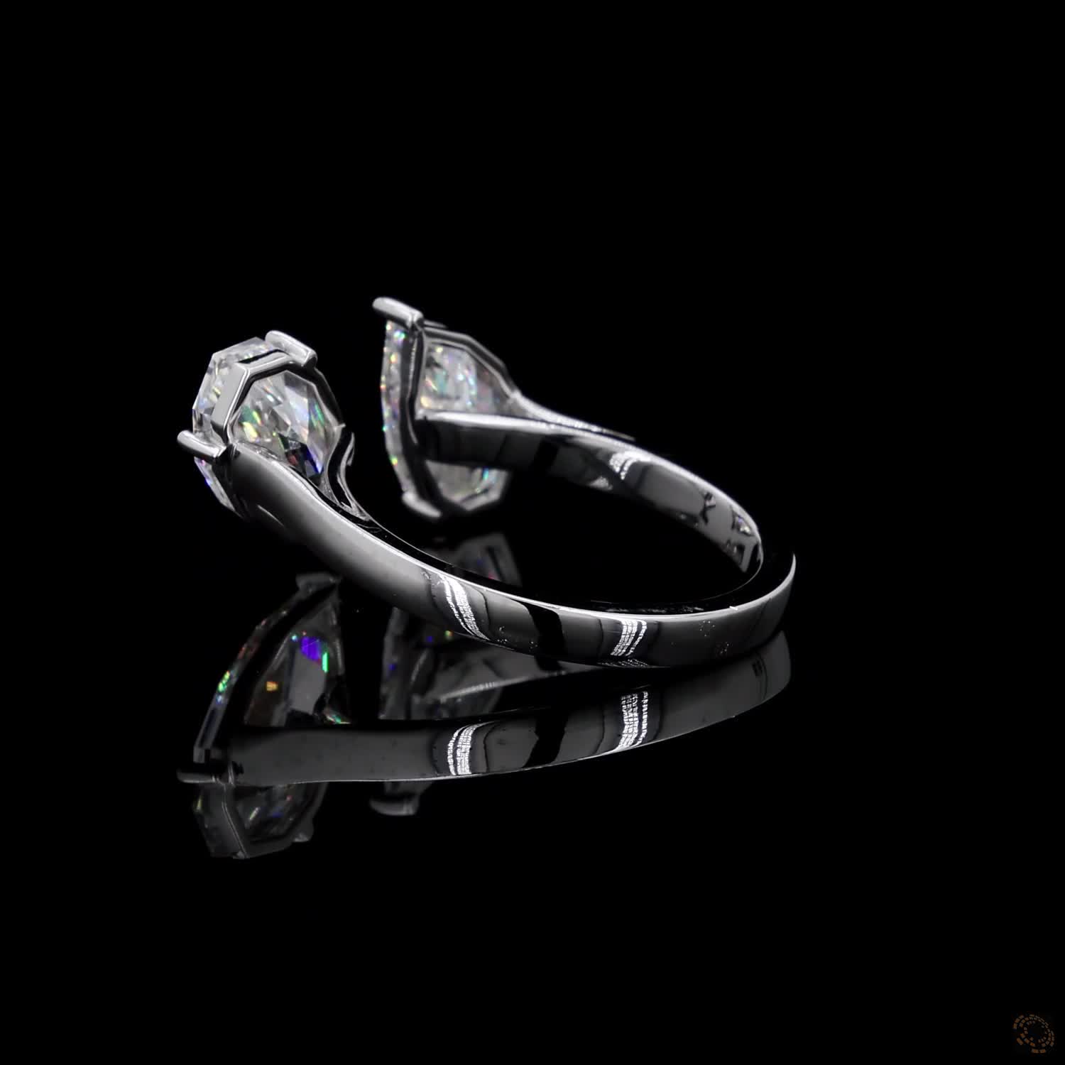 4.38 Ct Open cuff band with individually set basket prongs and protective V-prongs on the tips