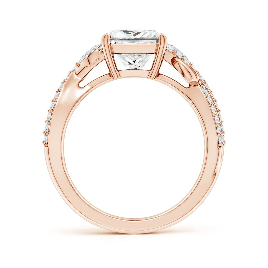 2.10 Ct In Center Stone Princess Bardot Scallop Engagement Ring