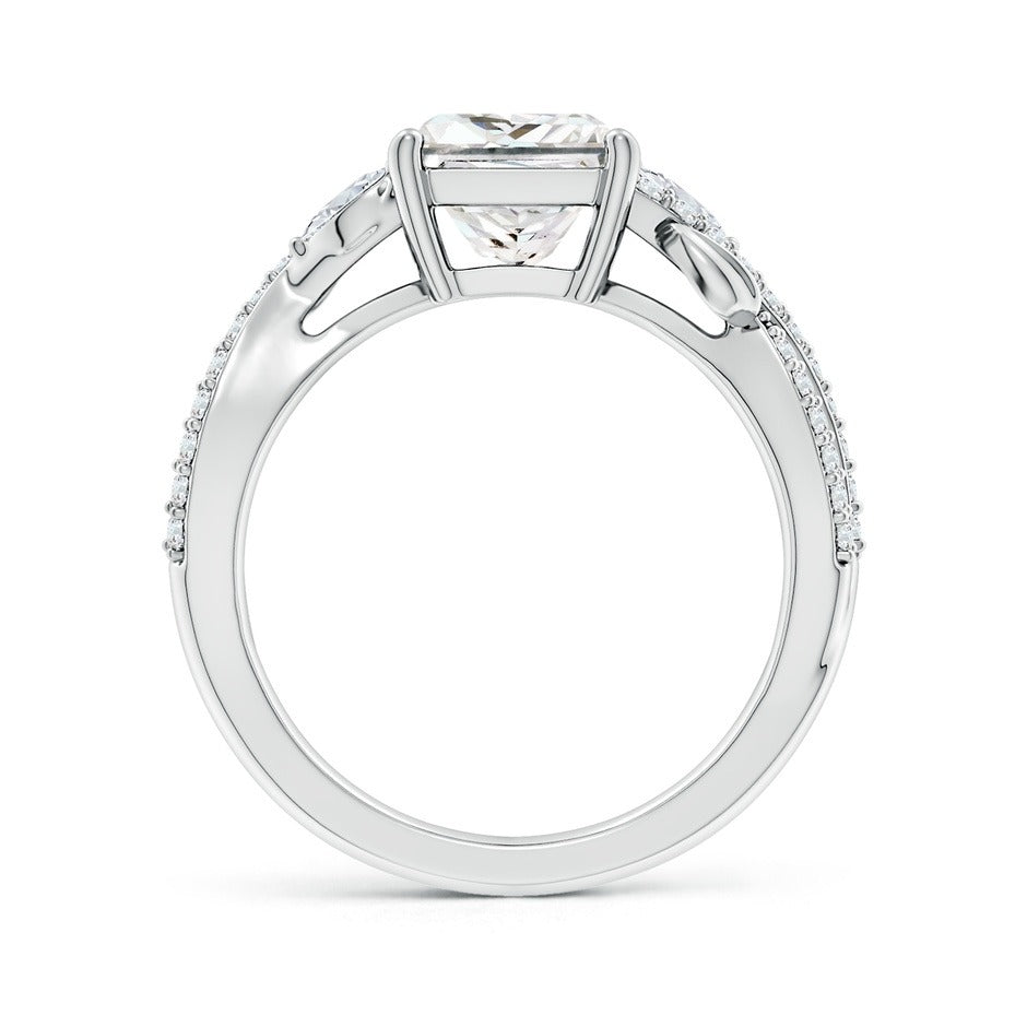2.10 Ct In Princess Bardot Scallop Engagement Ring