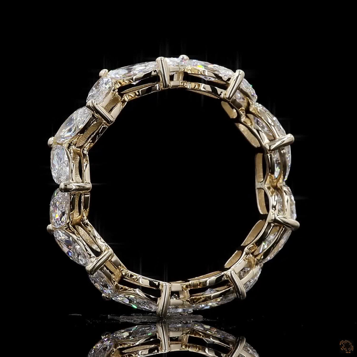 2.77 Ct Marquise Cut Diamond Eternity Ring | 14K Yellow Gold Lab Grown Diamond Wedding Band