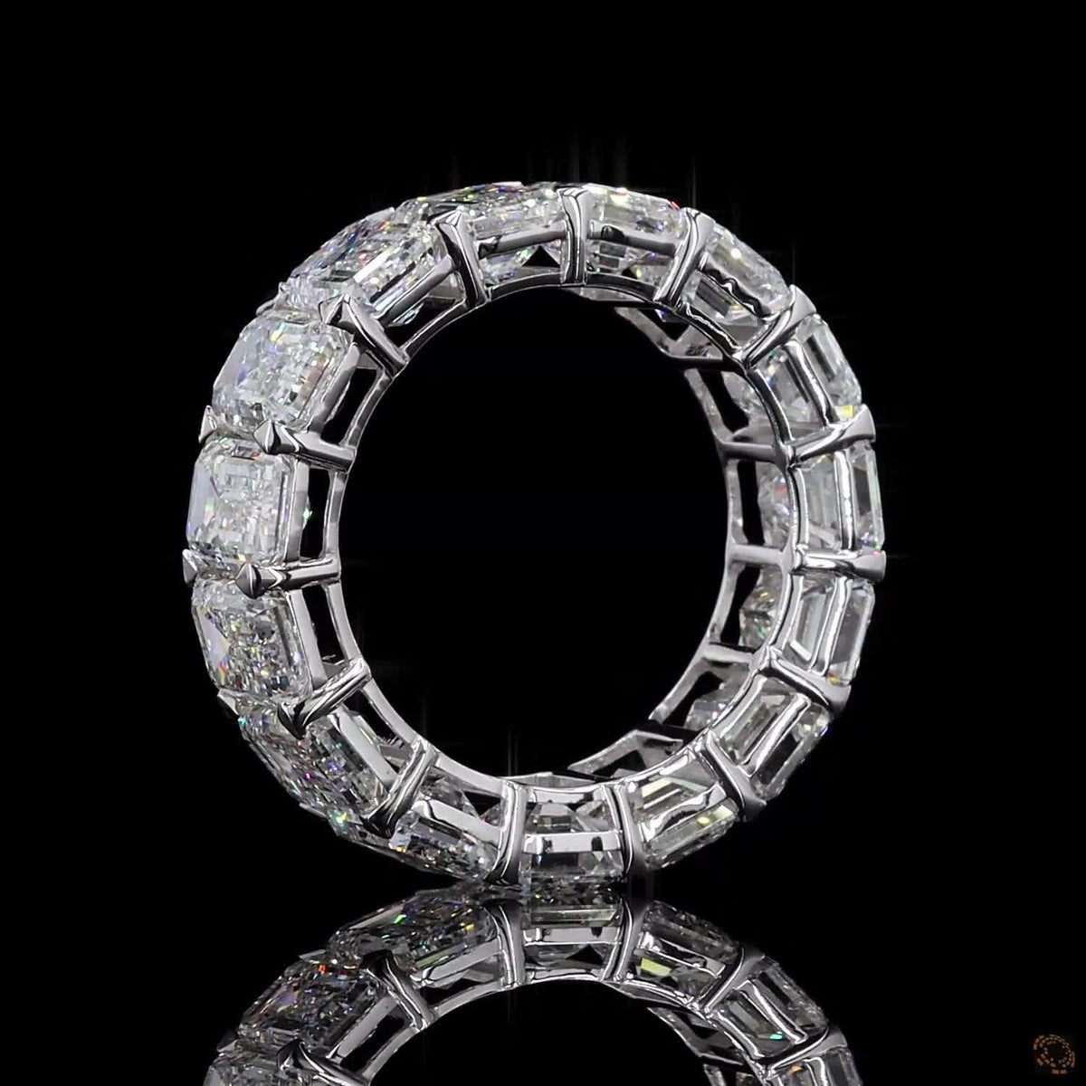 13.60 Ct Emerald Cut Diamond Eternity Band – Shared Prong Wedding Ring