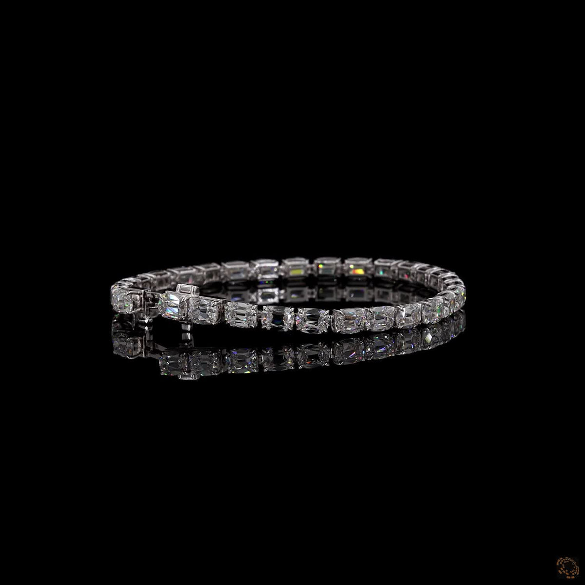 13.23 Ct Radiant Cut Tennis Bracelet in 14K White Gold | 4-Prong East-West Radiant Eternity Line Bracelet