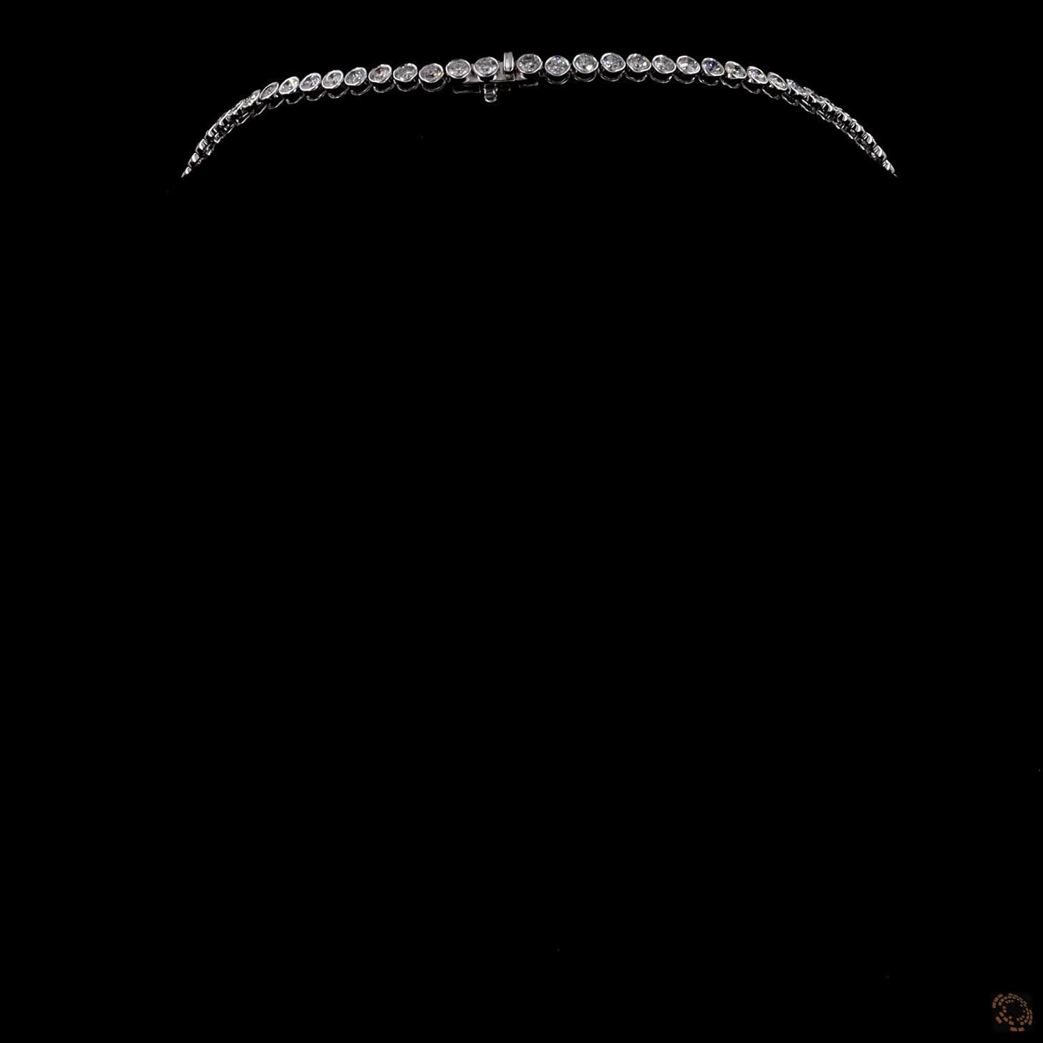 12.73 Ct Full Bezel Round Lab-Grown Diamond Eternity Riviera Necklace (Copy)