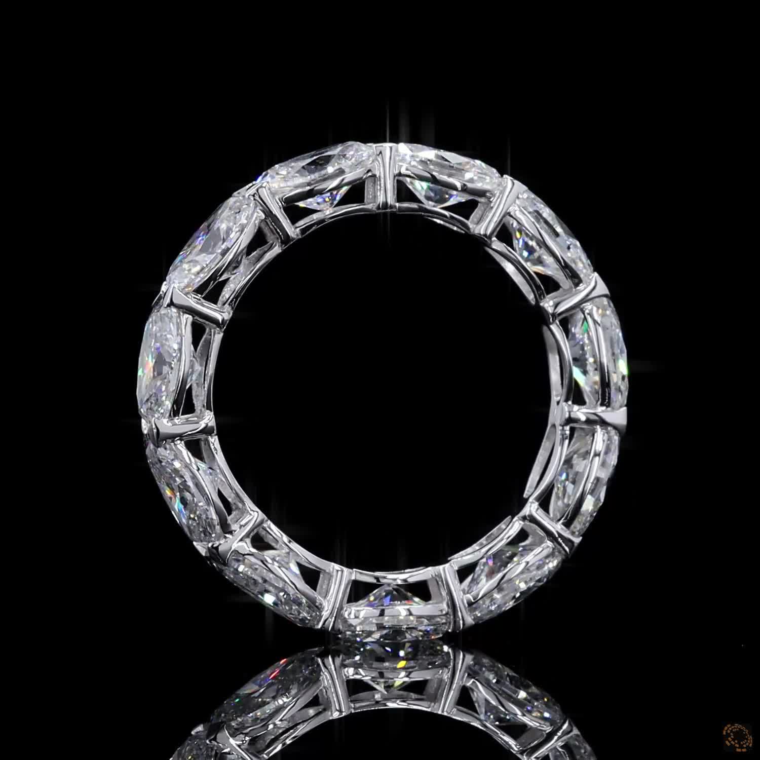 5.70 Ct Luxury Oval Diamond Full Eternity Band | White Gold Anniversary Ring for Her