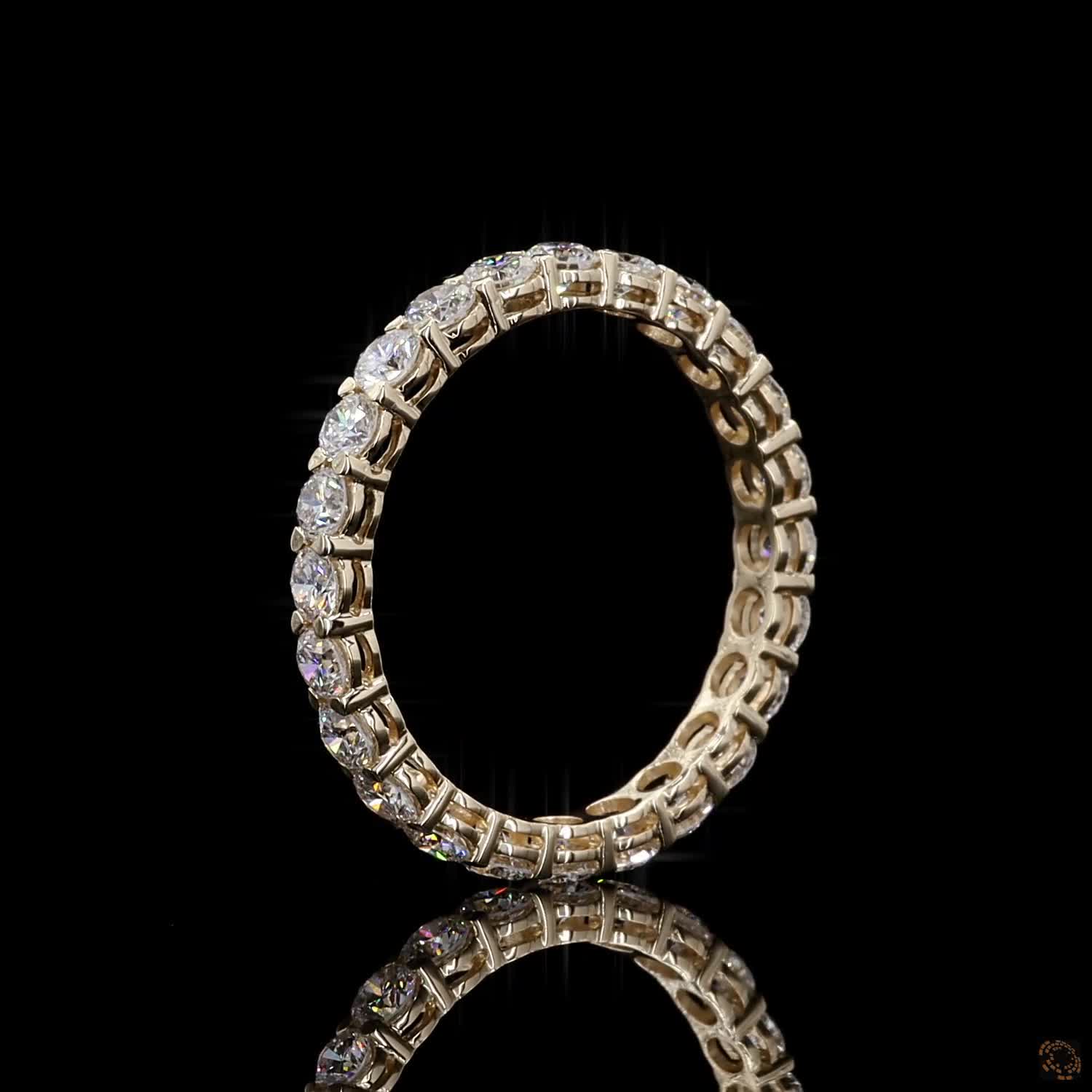 1.56 Ct 14K White Gold Round Brilliant Cut Diamond Eternity Wedding Band | Shared Prong Full Eternity Ring