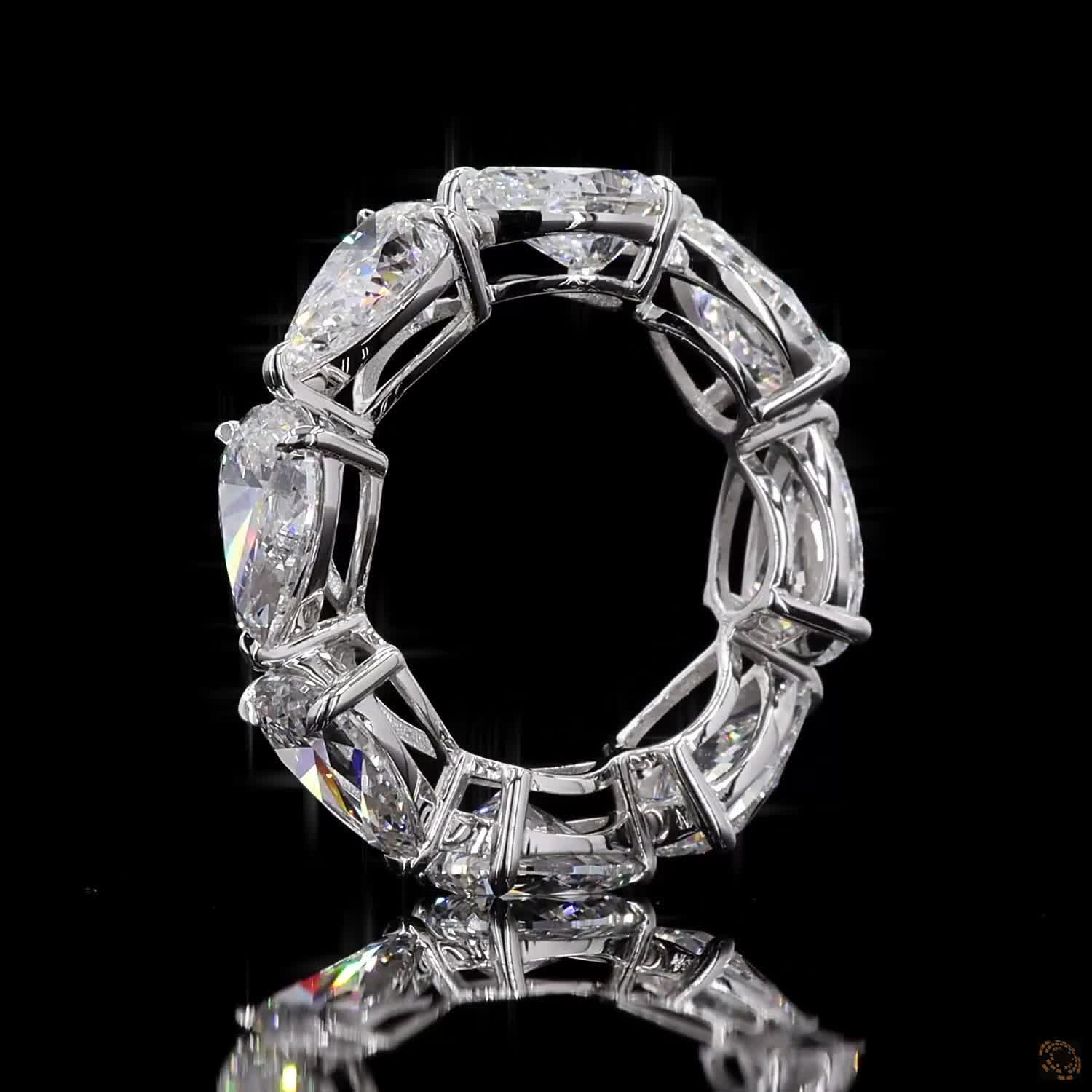 9.30 Ct Luxury Pear Shape Lab Grown Diamond Anniversary Ring | Fine Jewelry for Her