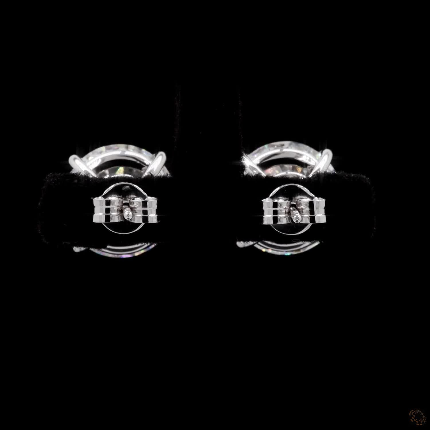 10.5 Ct Modern Solid 14K White Gold Round Brilliant Cut Diamond Stud Earrings – Full Bezel Frame Solitaire Set
