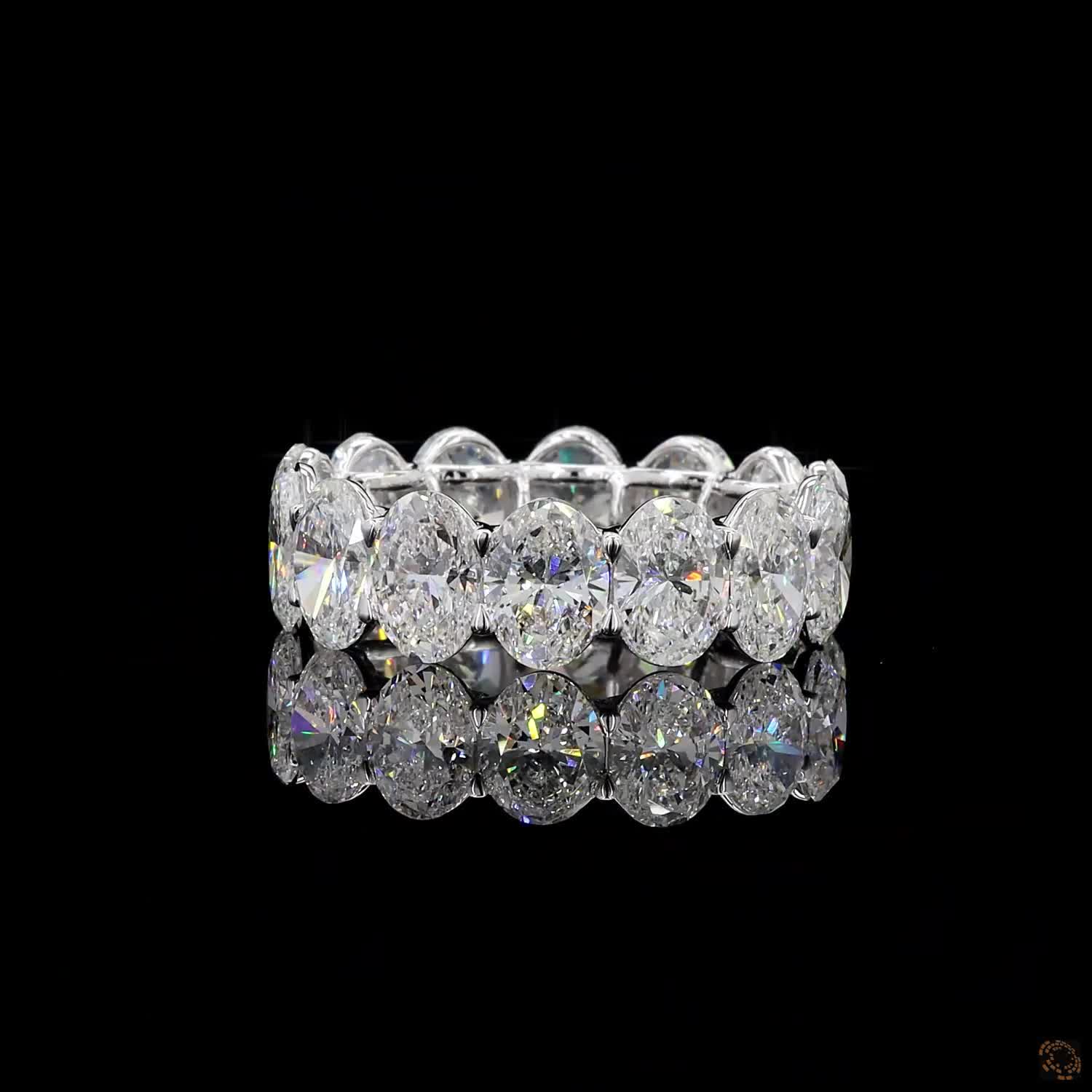 7.09 Ct Oval Cut Diamond Eternity Band in White Gold