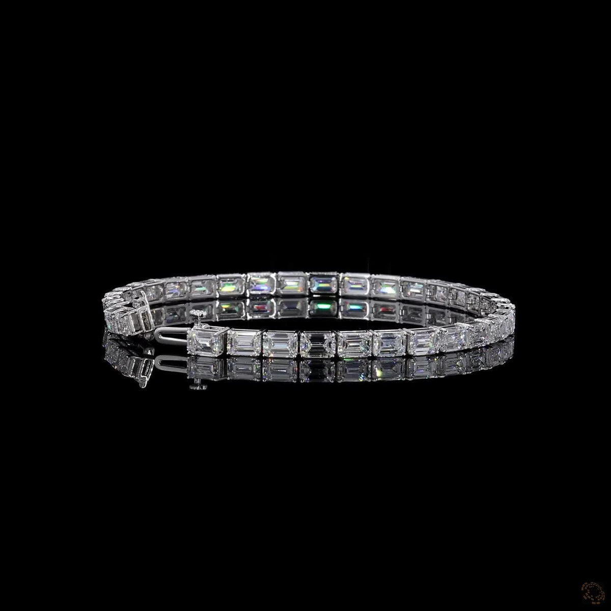 13.78 Ct Luxury Emerald-Cut Tennis Bracelet for Women | Elegant Crystal Bracelet