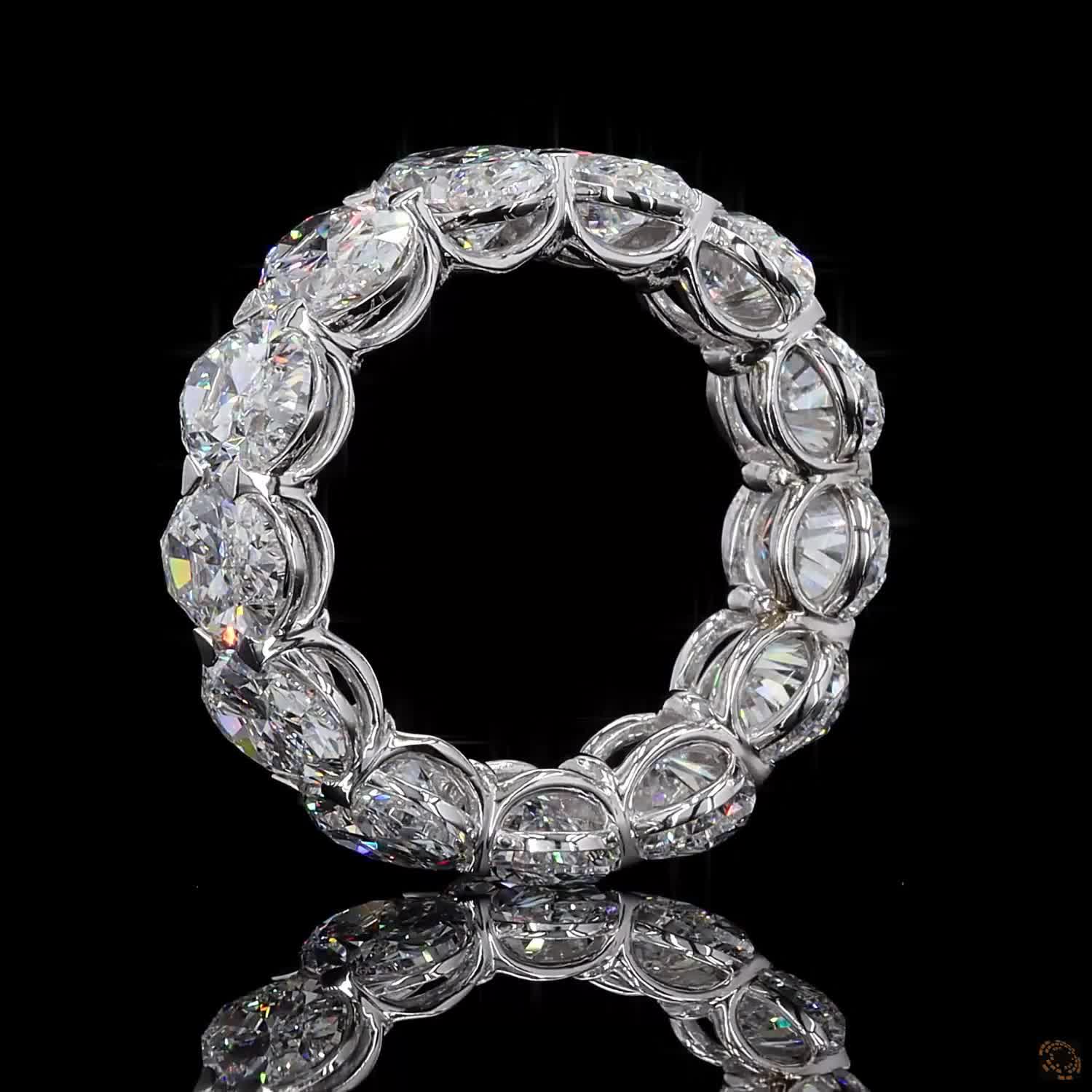 13.43 Ct Luxury Oval Cut Diamond Eternity Band | Stackable Wedding & Anniversary Ring