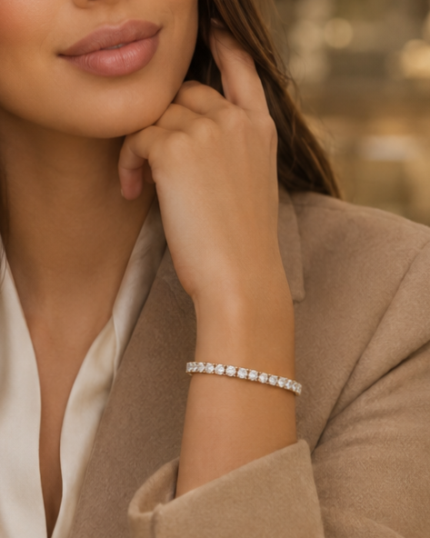 7.76 Ct Minimalist Diamond Bracelet | Classic Tennis Bracelet for Women | Fine Jewelry Collection