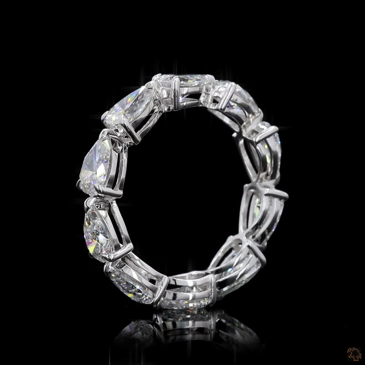 3.76 Ct East-West Pear Cut Diamond Eternity Band in White Gold