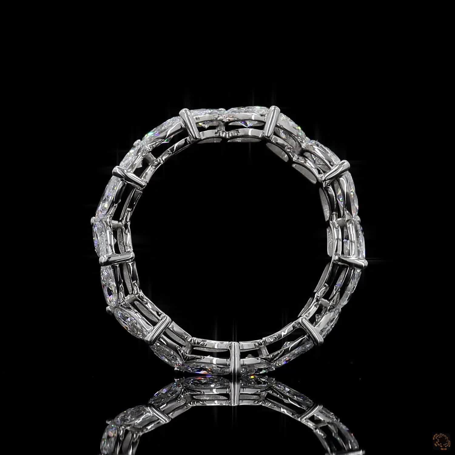 2.64 Ct Marquise-Cut Diamond Eternity Band in White Gold