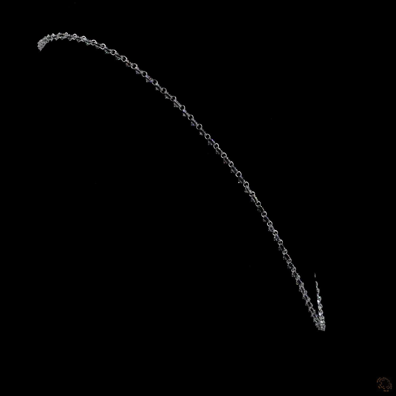 19.40 Ct white gold graduated tennis necklace, round diamond Riviera necklace, delicate prong set diamond strand, floating diamond choker, white gold diamond tennis necklace