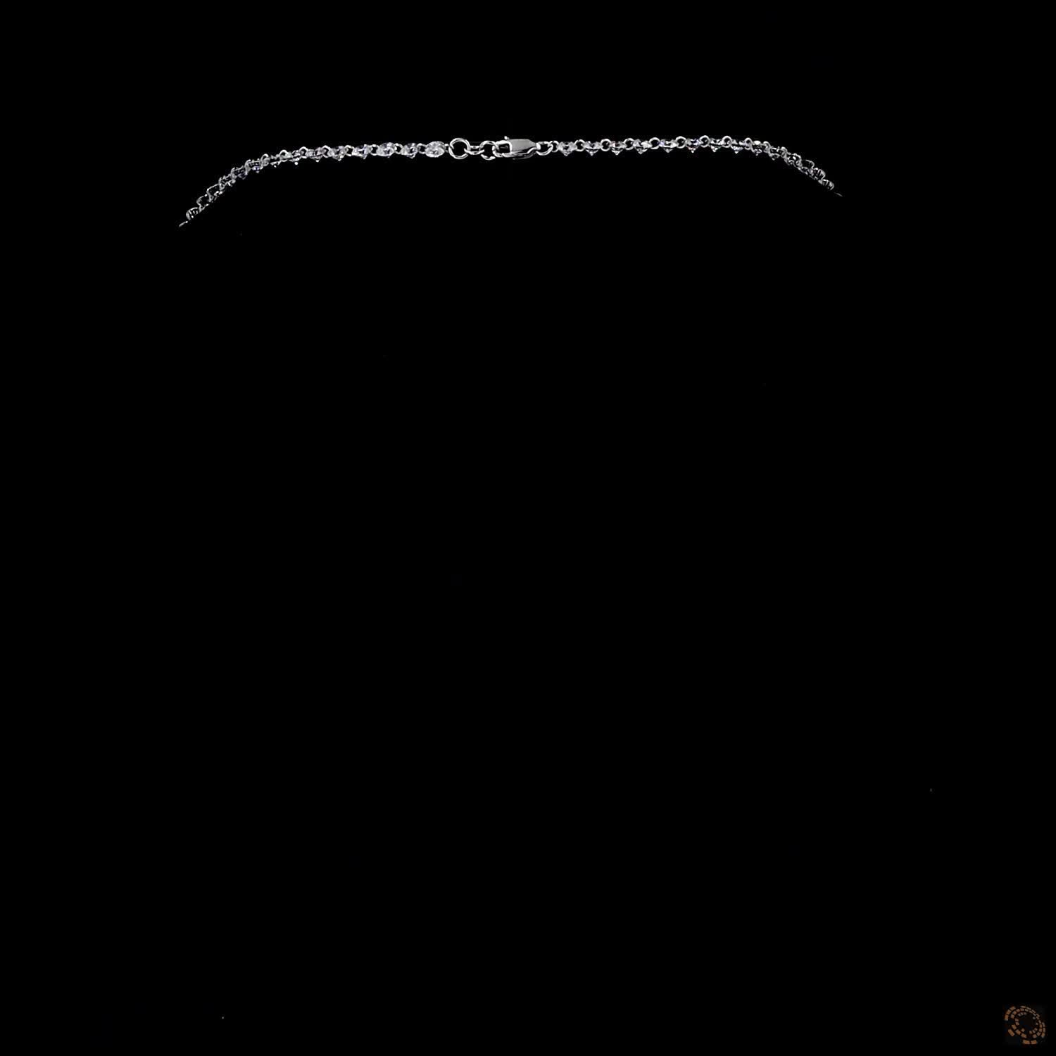 22.72 Ct Delicately Graduated Round Cut Lab-Grown Diamond Tennis Necklace in 14K White Gold