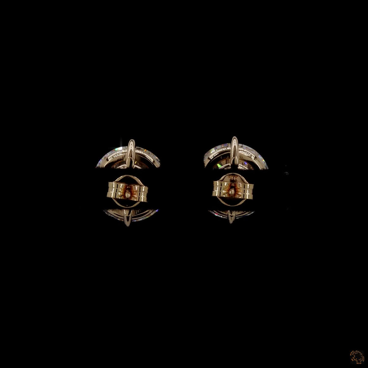 12.07 Ct Minimalist single-stone solitaire studs set in a delicate, architectural basket mount