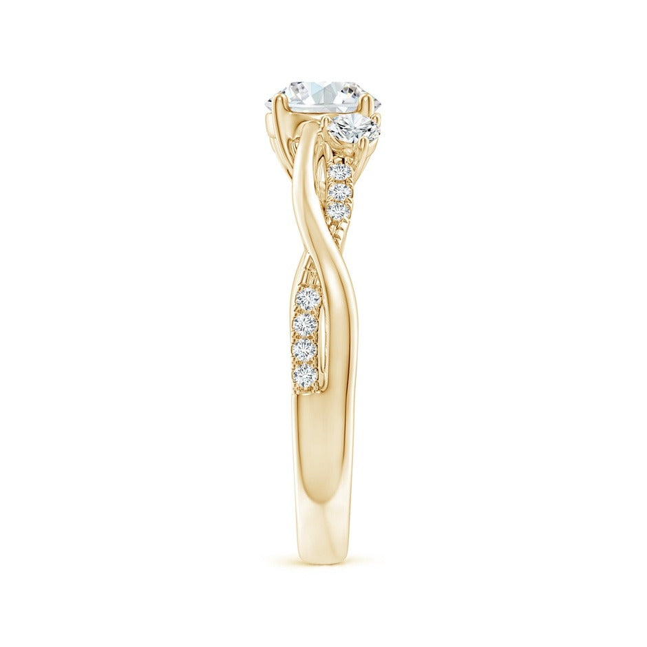1.05 Ct In Round Bardot Scallop Engagement Ring