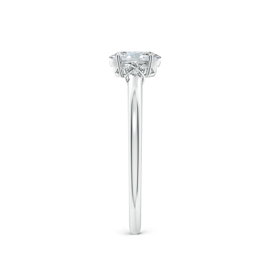 1.70 Ct In Oval Bardot Scallop Engagement Ring