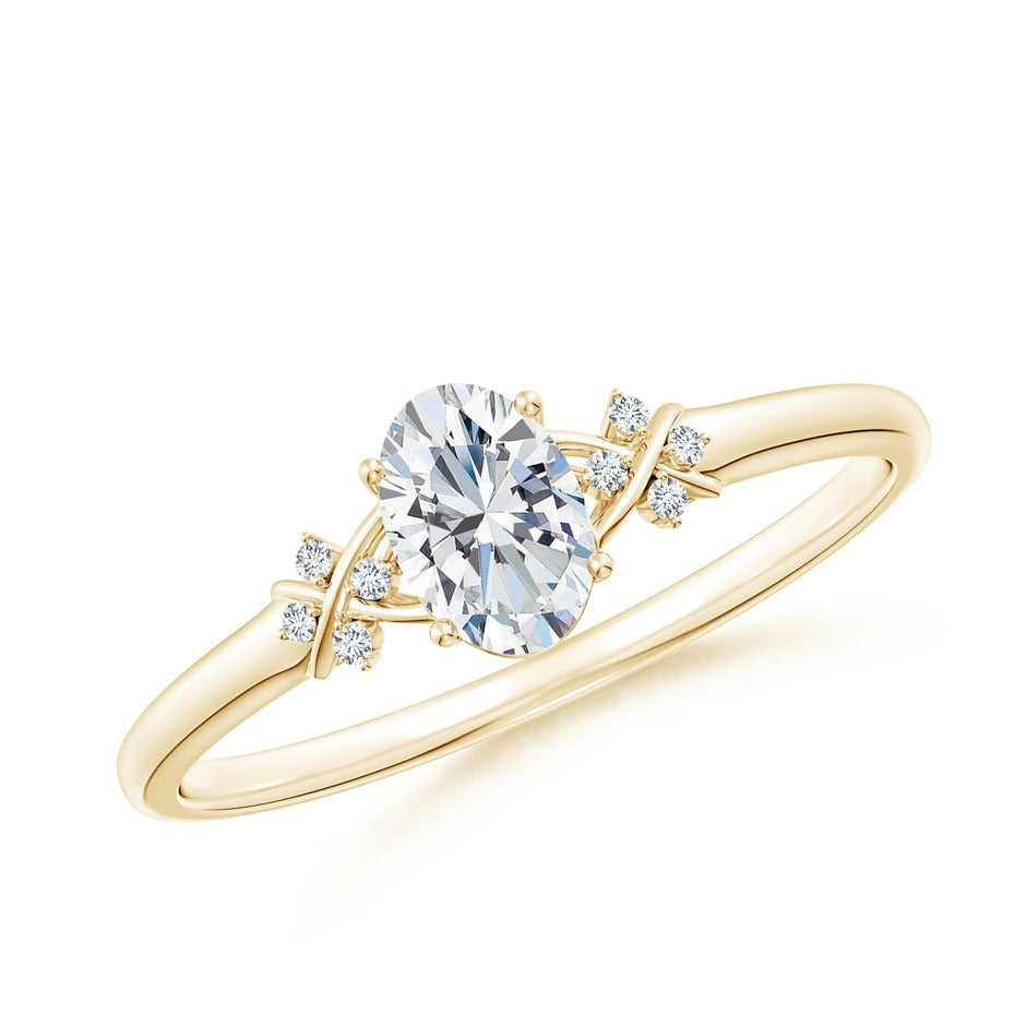 1.70 Ct In Oval Bardot Scallop Engagement Ring
