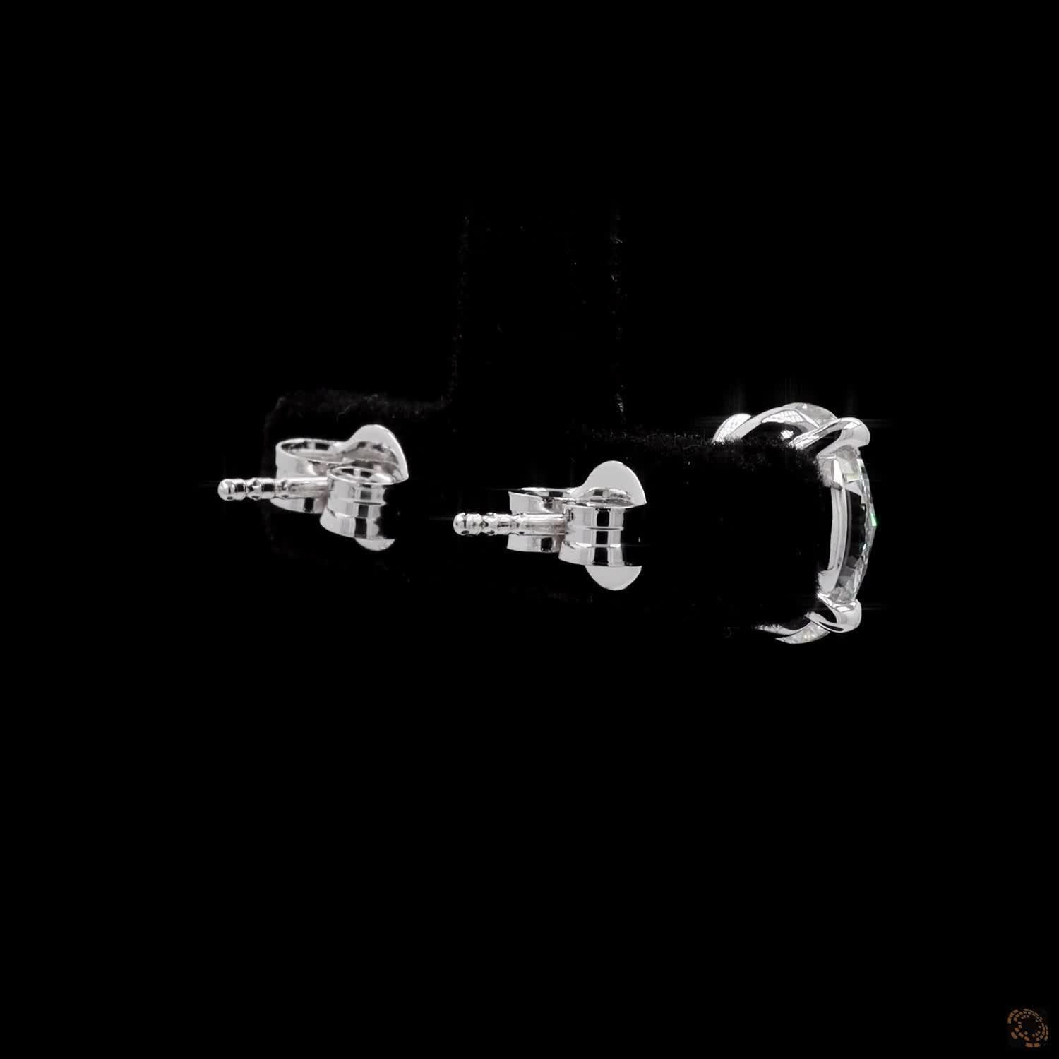 6.16 Ct 14K WHITE GOLD Round Shape Studs Earring
