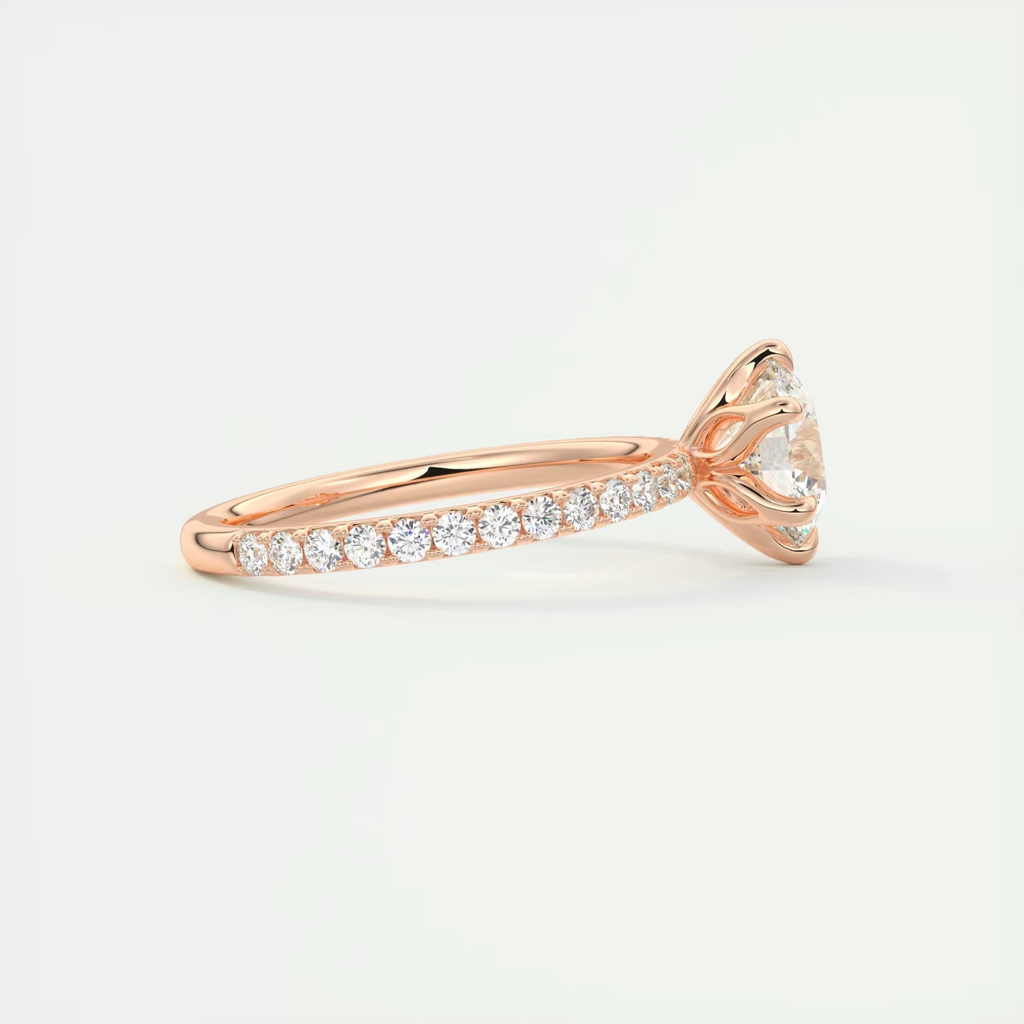 2.50 Ct Royale Pavé Round Floral Basket 1.8 MM French Set Pave Ring