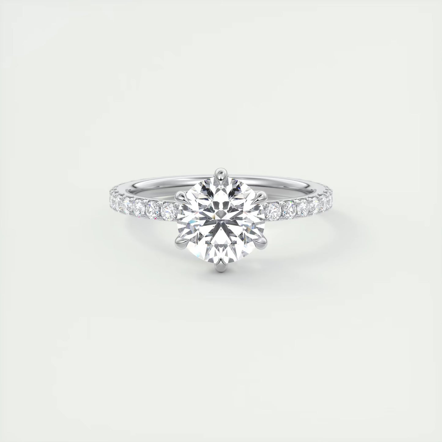 2.50 Ct Royale Pavé Round Floral Basket 1.8 MM French Set Pave Ring