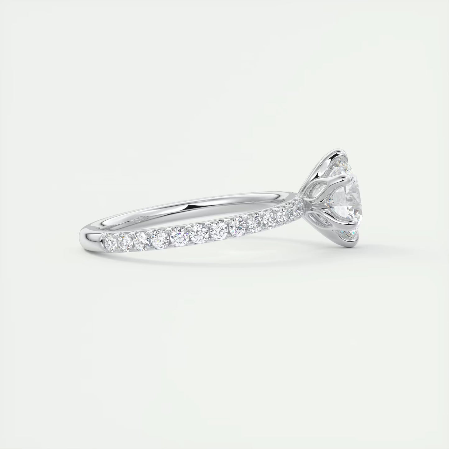 2.50 Ct Royale Pavé Round Floral Basket 1.8 MM French Set Pave Ring