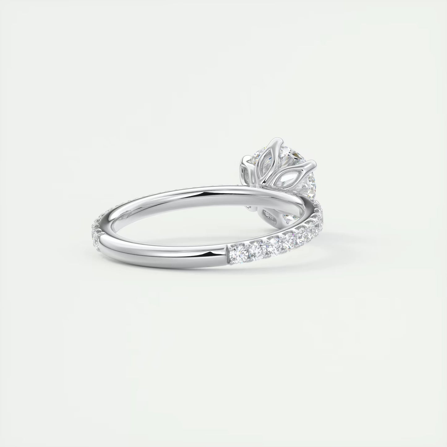 2.50 Ct Royale Pavé Round Floral Basket 1.8 MM French Set Pave Ring