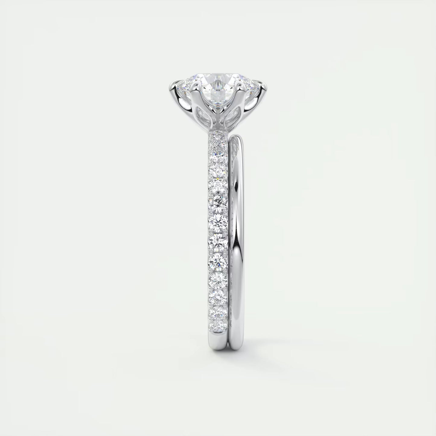 2.50 Ct Royale Pavé Round Floral Basket 1.8 MM French Set Pave Ring