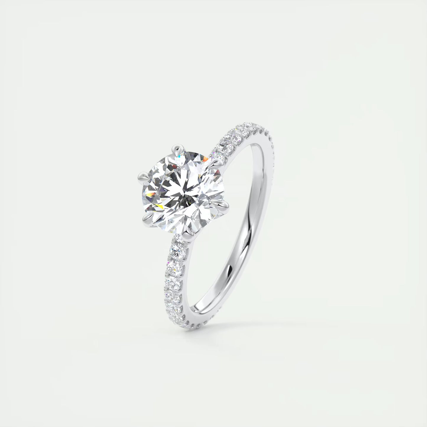 2.50 Ct Royale Pavé Round Floral Basket 1.8 MM French Set Pave Ring
