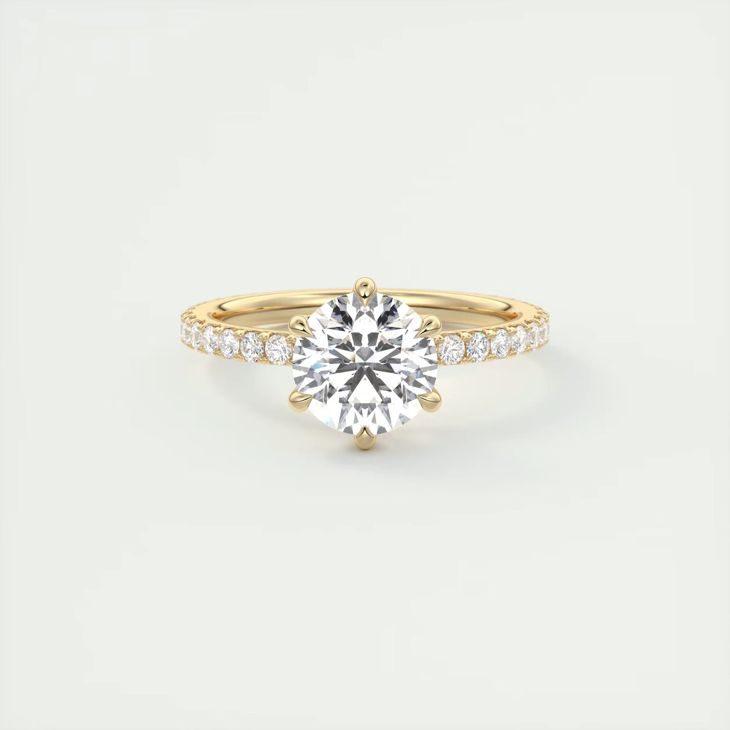 2.50 Ct Royale Pavé Round Floral Basket 1.8 MM French Set Pave Ring