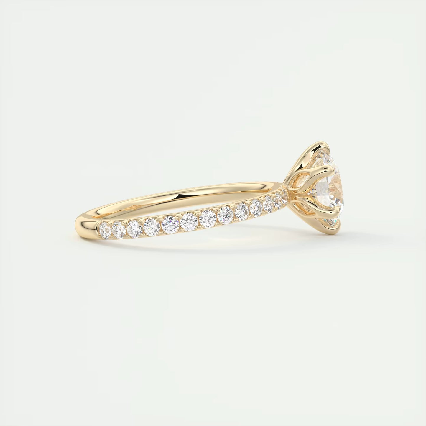 2.50 Ct Royale Pavé Round Floral Basket 1.8 MM French Set Pave Ring