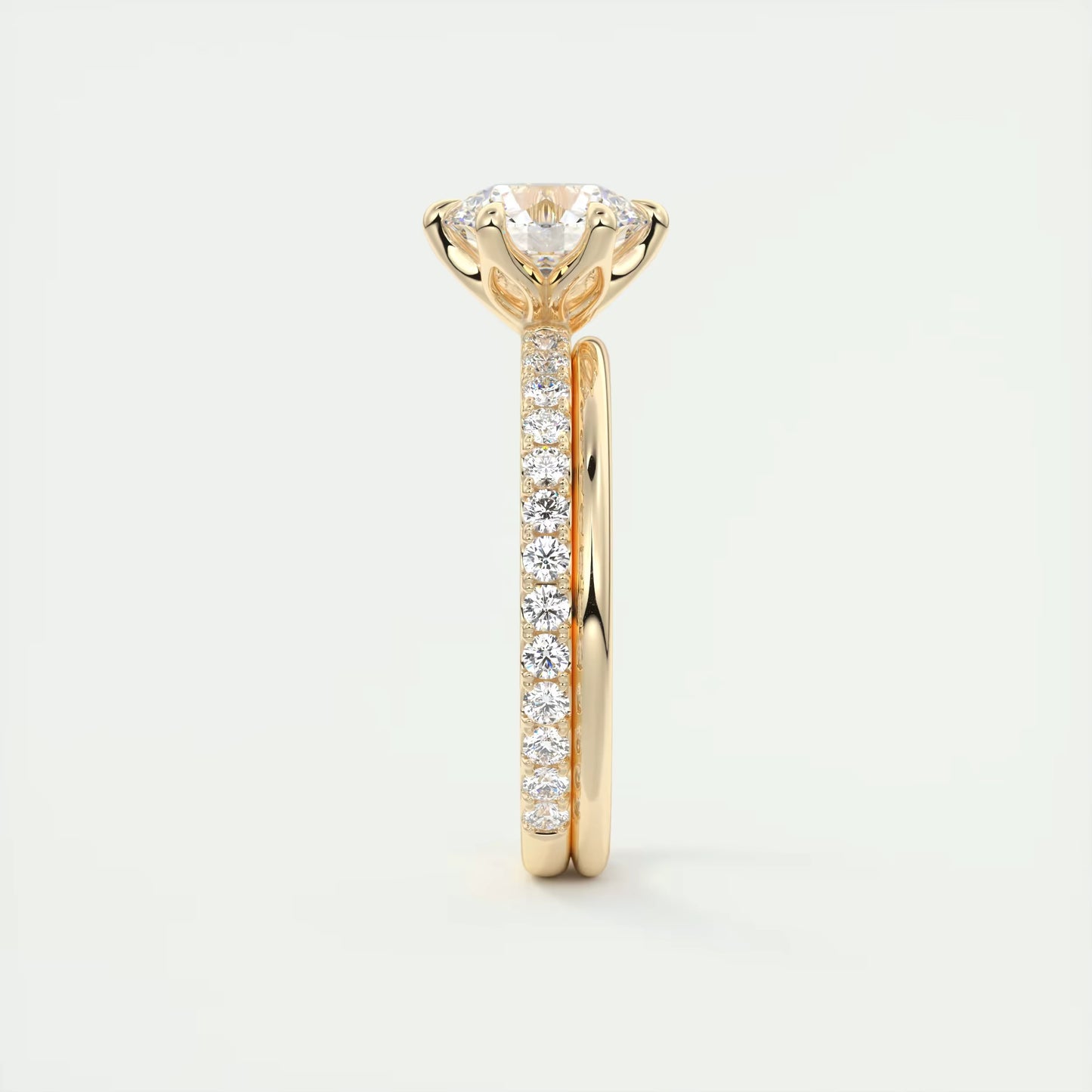 2.50 Ct Royale Pavé Round Floral Basket 1.8 MM French Set Pave Ring