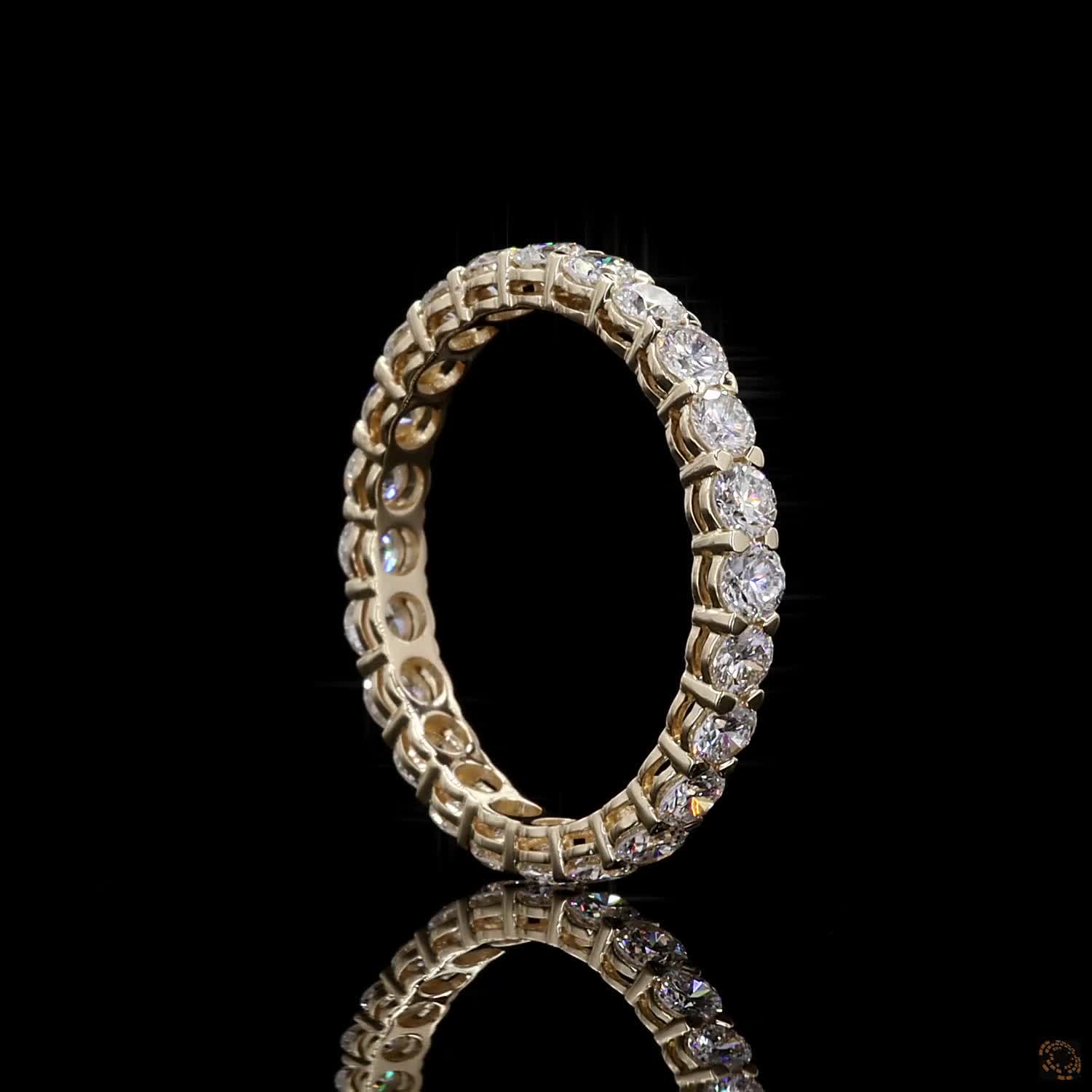 1.56 Ct 14K White Gold Round Brilliant Cut Diamond Eternity Wedding Band | Shared Prong Full Eternity Ring