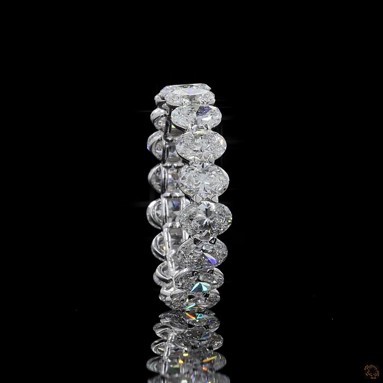 4.83 Ct Oval Cut Diamond Eternity Band | Full Eternity Wedding Ring | White Gold Anniversary Band