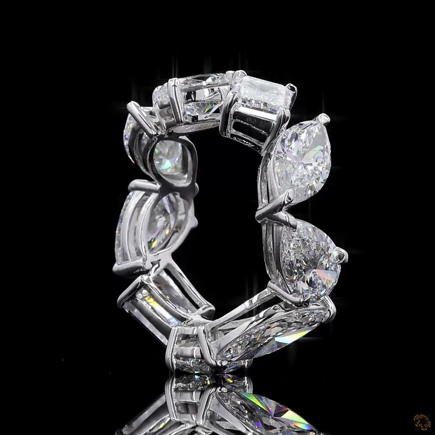 9.54 Ct Luxury Mixed Shape Cut Diamond Stud Earrings in 14K White Gold