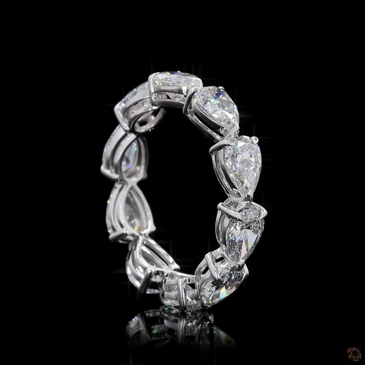 3.76 Ct East-West Pear Cut Diamond Eternity Band in White Gold