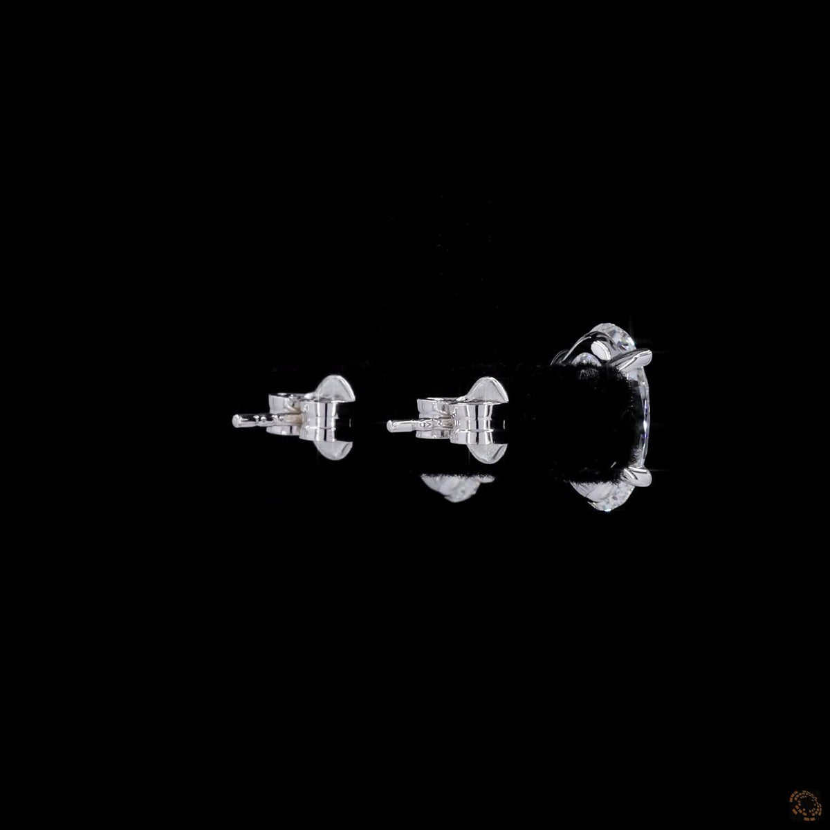4.17 Ct 14K White Gold Oval Cut Diamond Solitaire Stud Earrings