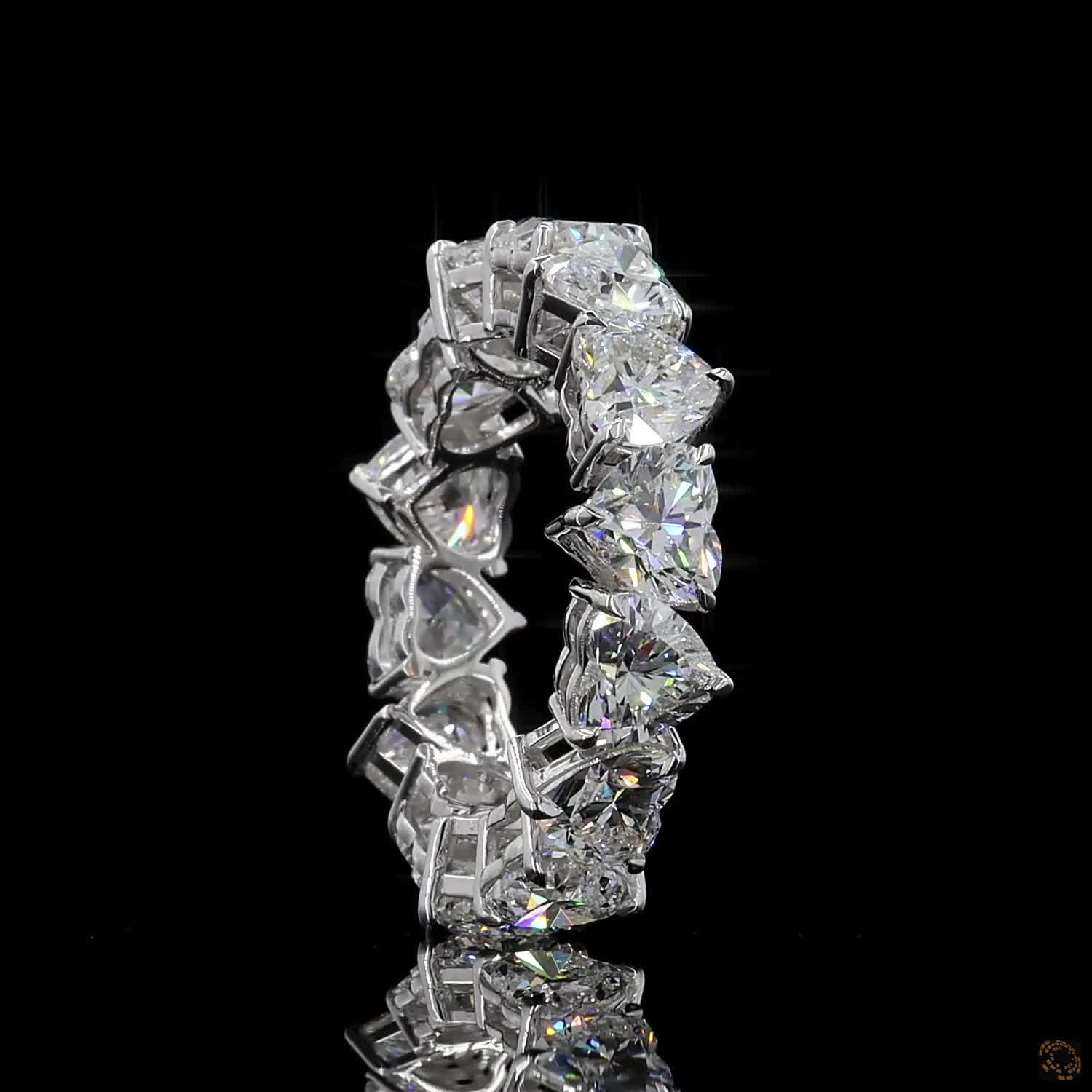 7.93 Ct Luxury Heart Cut Diamond Full Eternity Band Ring in Prong Set Wedding & Anniversary Band