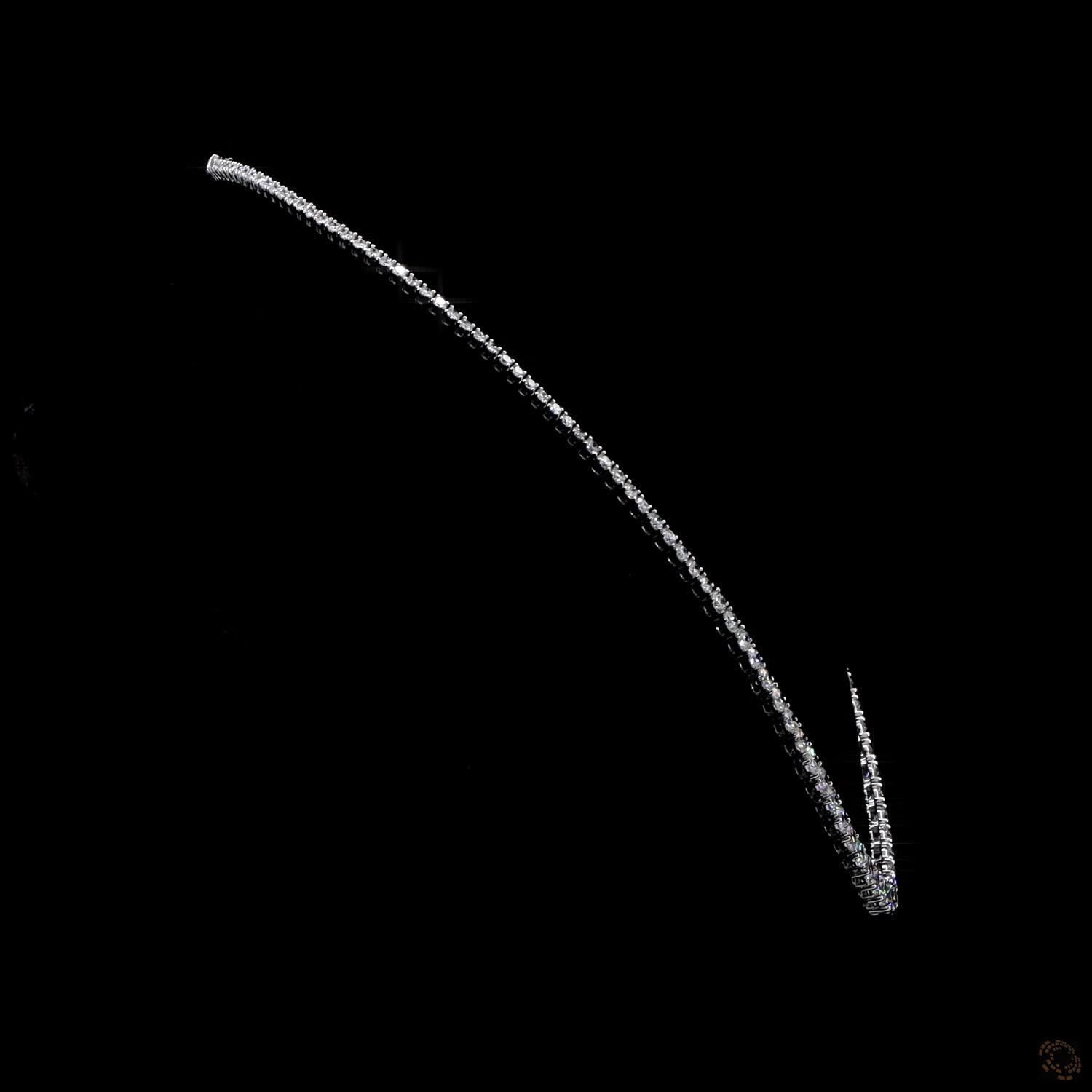 17.68 Ct Graduated Round Cut Lab-Grown Diamond Tennis Necklace in 14K White Gold