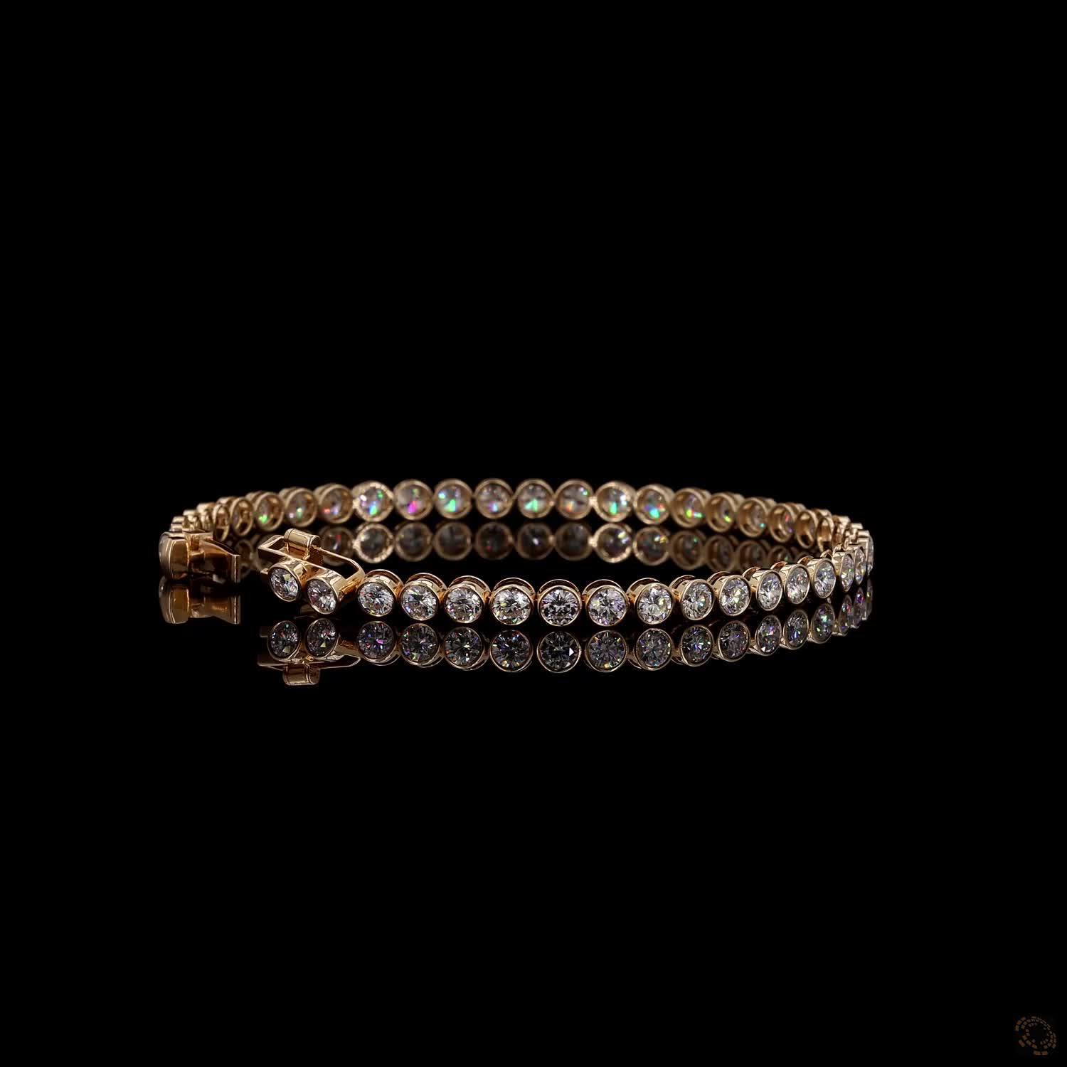 5.60 Ct Round Cut Diamond Full-Bezel Tennis Bracelet