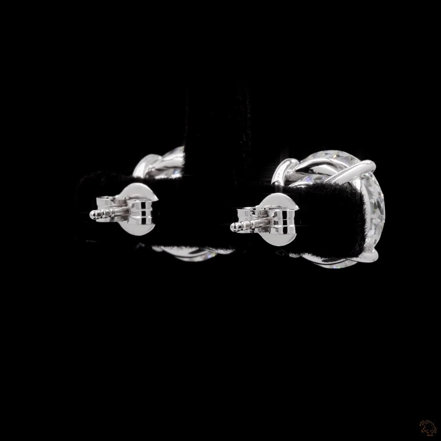 10.5 Ct Modern Solid 14K White Gold Round Brilliant Cut Diamond Stud Earrings – Full Bezel Frame Solitaire Set