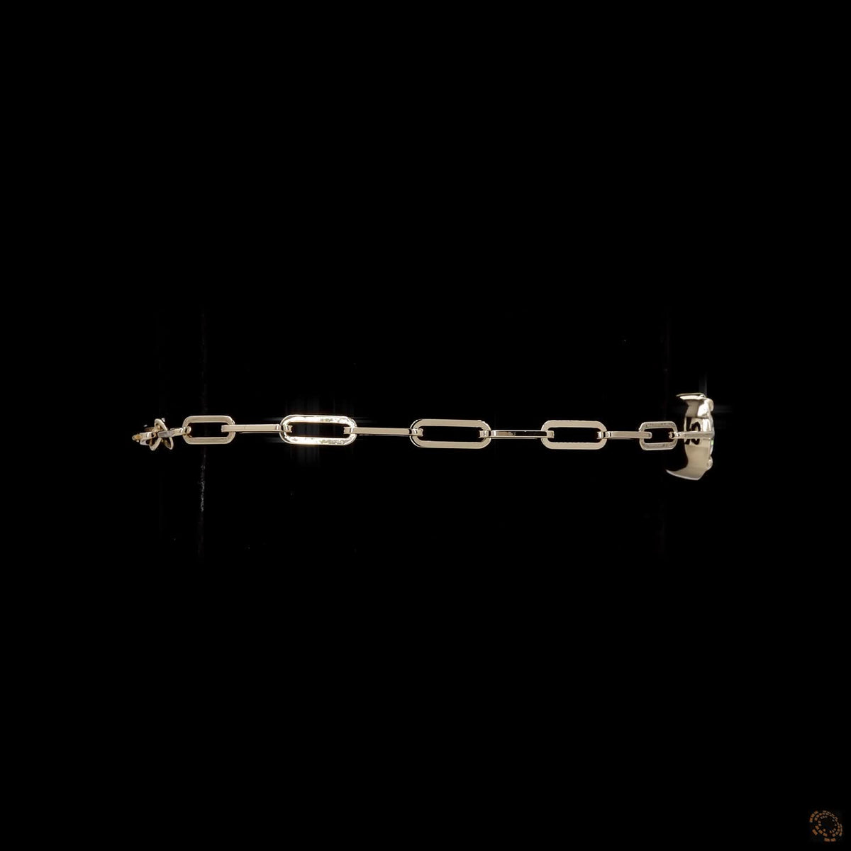 3.06 Ct Bezel-Set Pear Cut Diamond Paperclip Chain Bracelet in 14K Yellow Gold